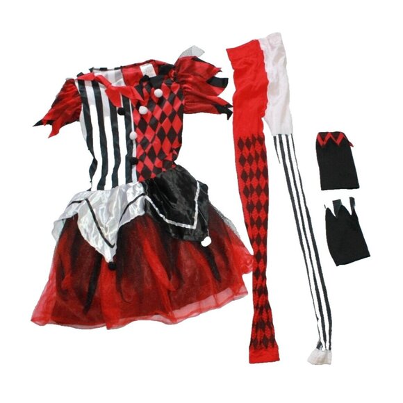 Spirit Halloween "Horror Harlequinn" Costume Child's Size L 12 - 14 Girls Youth - Picture 1 of 1